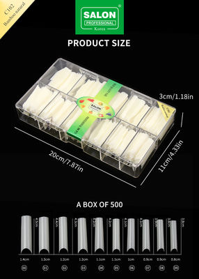 Square Full Covered Ultra-Thin ABS False Nail for Salon Nail Extensions Easy DIY Nail Art ที่บ้าน สีขาขาขาขาขาขา