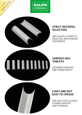 Square Full Covered Ultra-Thin ABS False Nail for Salon Nail Extensions Easy DIY Nail Art ที่บ้าน สีขาขาขาขาขาขา