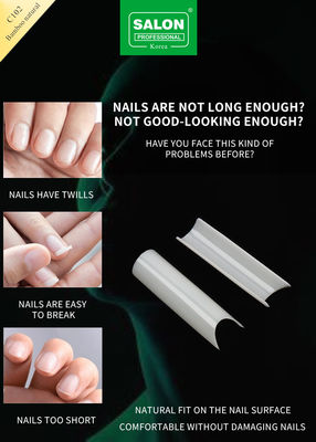 Square Full Covered Ultra-Thin ABS False Nail for Salon Nail Extensions Easy DIY Nail Art ที่บ้าน สีขาขาขาขาขาขา