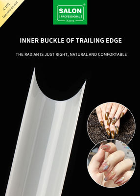 Square Full Covered Ultra-Thin ABS False Nail for Salon Nail Extensions Easy DIY Nail Art ที่บ้าน สีขาขาขาขาขาขา