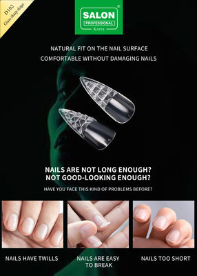 ขั้นตอนเล็บปลอมทรงคมยาว กลมอ่อน Ultra-thin Full Cover เล็บปลอม 12 ขนาด