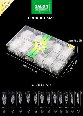 ขั้นตอนเล็บปลอมทรงคมยาว กลมอ่อน Ultra-thin Full Cover เล็บปลอม 12 ขนาด