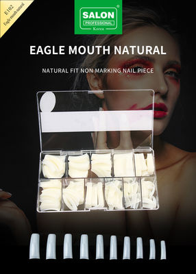 ครอบคลุมเต็ม Eagle Mouth เจลอ่อนธรรมชาติ เล็บเท็จ ออกแบบปลายเล็บเทียม