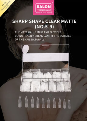 สีแมทใส แอคริลิก เทคนิคเล็บเท็จ Set Ultra-thin Sharp Shape Nail Art Extensions