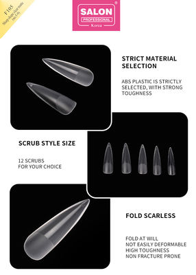 สีแมทใส แอคริลิก เทคนิคเล็บเท็จ Set Ultra-thin Sharp Shape Nail Art Extensions