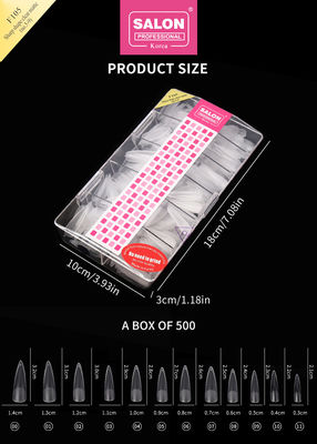 สีแมทใส แอคริลิก เทคนิคเล็บเท็จ Set Ultra-thin Sharp Shape Nail Art Extensions