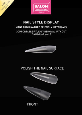 สีแมทใส แอคริลิก เทคนิคเล็บเท็จ Set Ultra-thin Sharp Shape Nail Art Extensions