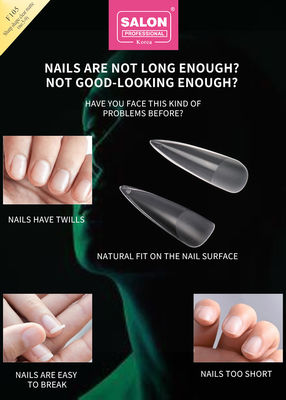 สีแมทใส แอคริลิก เทคนิคเล็บเท็จ Set Ultra-thin Sharp Shape Nail Art Extensions