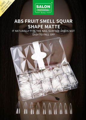 Professional ABS Sharp Shape Fake Nails Full Clear Acrylic เท็ดเล็บเท็จ 12 ขนาด สําหรับบ้าน DIY