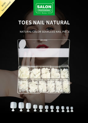 สีธรรมชาติ เท้าเท็จเซ็ตครอบครบ เท้าแอคริลิค Nail สําหรับ Salon-Finish Nail Art