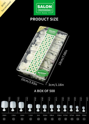 สีธรรมชาติ เท้าเท็จเซ็ตครอบครบ เท้าแอคริลิค Nail สําหรับ Salon-Finish Nail Art