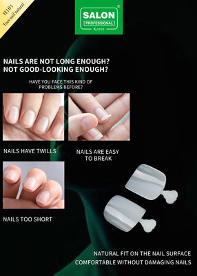 สีธรรมชาติ เท้าเท็จเซ็ตครอบครบ เท้าแอคริลิค Nail สําหรับ Salon-Finish Nail Art