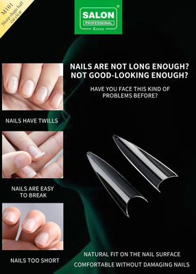 รูปทรงคม ครึ่งปกนิ้วมือ nail Art ความงามสําหรับการออกแบบขยายเล็บ