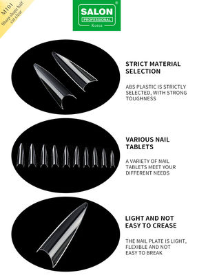 รูปทรงคม ครึ่งปกนิ้วมือ nail Art ความงามสําหรับการออกแบบขยายเล็บ