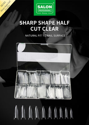 รูปทรงคม ครึ่งปกนิ้วมือ nail Art ความงามสําหรับการออกแบบขยายเล็บ