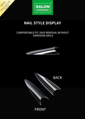 รูปทรงคม ครึ่งปกนิ้วมือ nail Art ความงามสําหรับการออกแบบขยายเล็บ