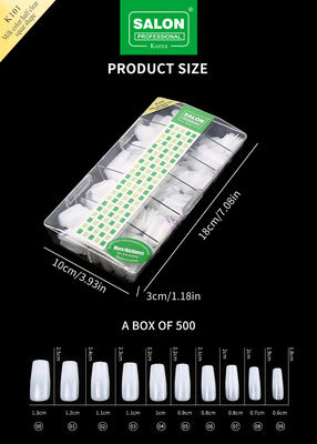 500pcs/Box ABS สาลอนมืออาชีพเล็บเท็จสําหรับ DIY nail art
