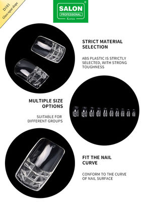 แฟชั่น สีใส เล็บปลอม ครบครอบ เล็บฝรั่งเศส การออกแบบที่กําหนดเองสําหรับ Salon nail art