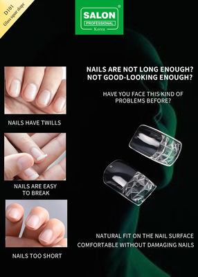 แฟชั่น สีใส เล็บปลอม ครบครอบ เล็บฝรั่งเศส การออกแบบที่กําหนดเองสําหรับ Salon nail art