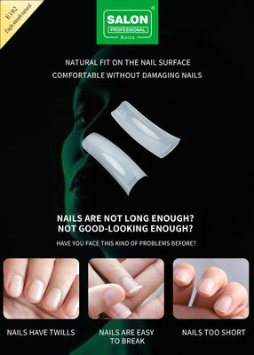 เล็บปลอมครอบครบ Natural ABS Eagle Mouth Clear ใน 12 ขนาด สําหรับร้านทําเล็บ