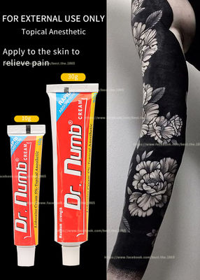 ครีมยาชา Dr Numb ครีมทาผิวหนังที่มีส่วนผสมของยาชา Lidocaine สำหรับสักปาก คิ้ว