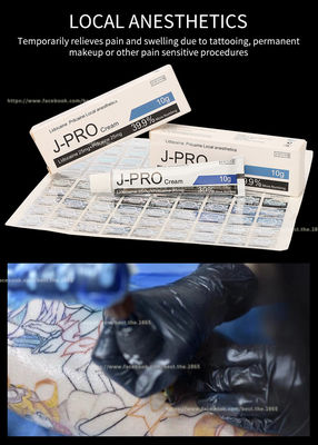 J Pro Tattoo Licocaine numb Cream 10g Stop Pain Anesthetic Cream For Waxing Tattoo แต่งหน้าถาวร