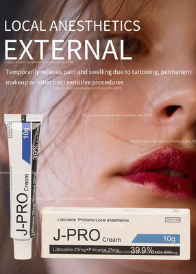 J Pro Tattoo Licocaine numb Cream 10g Stop Pain Anesthetic Cream For Waxing Tattoo แต่งหน้าถาวร
