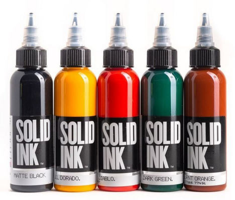 Matte Black Solid Ink หมึกสักสีเร็วขึ้น 30ML 60ML สำหรับการแต่งหน้าถาวร