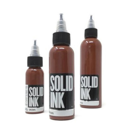 Brown Tattoo Solid Ink เม็ดสีแต่งหน้าถาวร 30ML 60ML 120ML 260ML เม็ดสีสักอินทรีย์