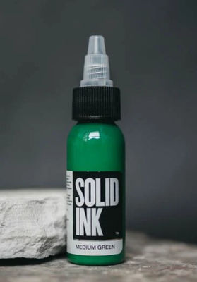 30ML 60ML Airbrush Solid Ink Tattoo Ink วัสดุจากพืชบริสุทธิ์สีเขียวปานกลาง