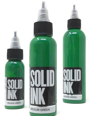 30ML 60ML Airbrush Solid Ink Tattoo Ink วัสดุจากพืชบริสุทธิ์สีเขียวปานกลาง