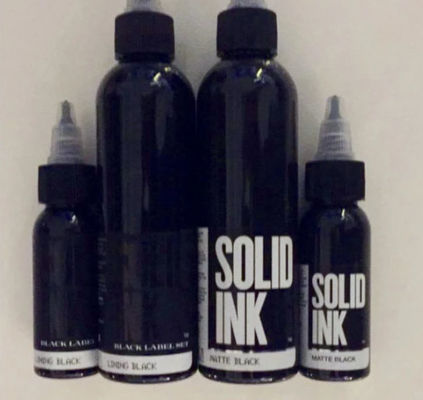 Matte Black Solid Ink หมึกสักสีเร็วขึ้น 30ML 60ML สำหรับการแต่งหน้าถาวร